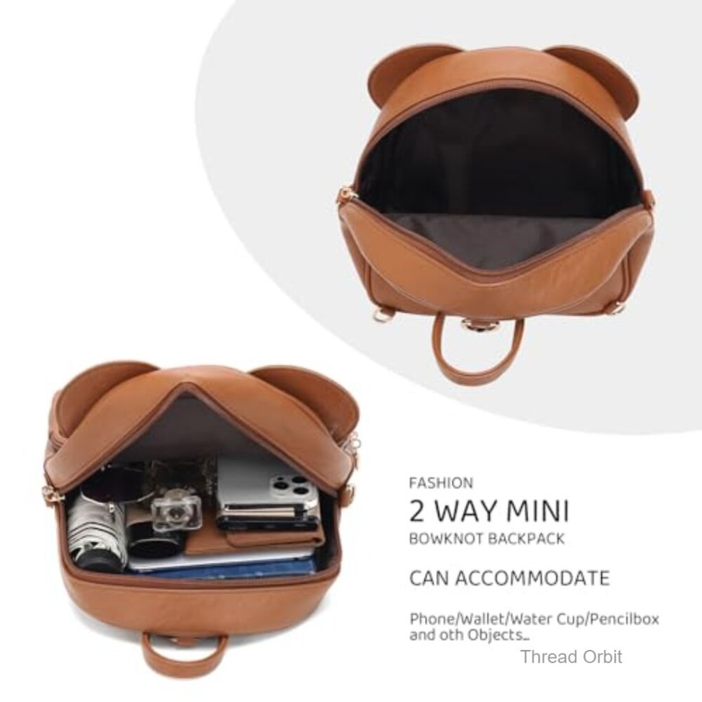 Mini Backpack with Bow Detail, Adjustable Straps,… - image 4